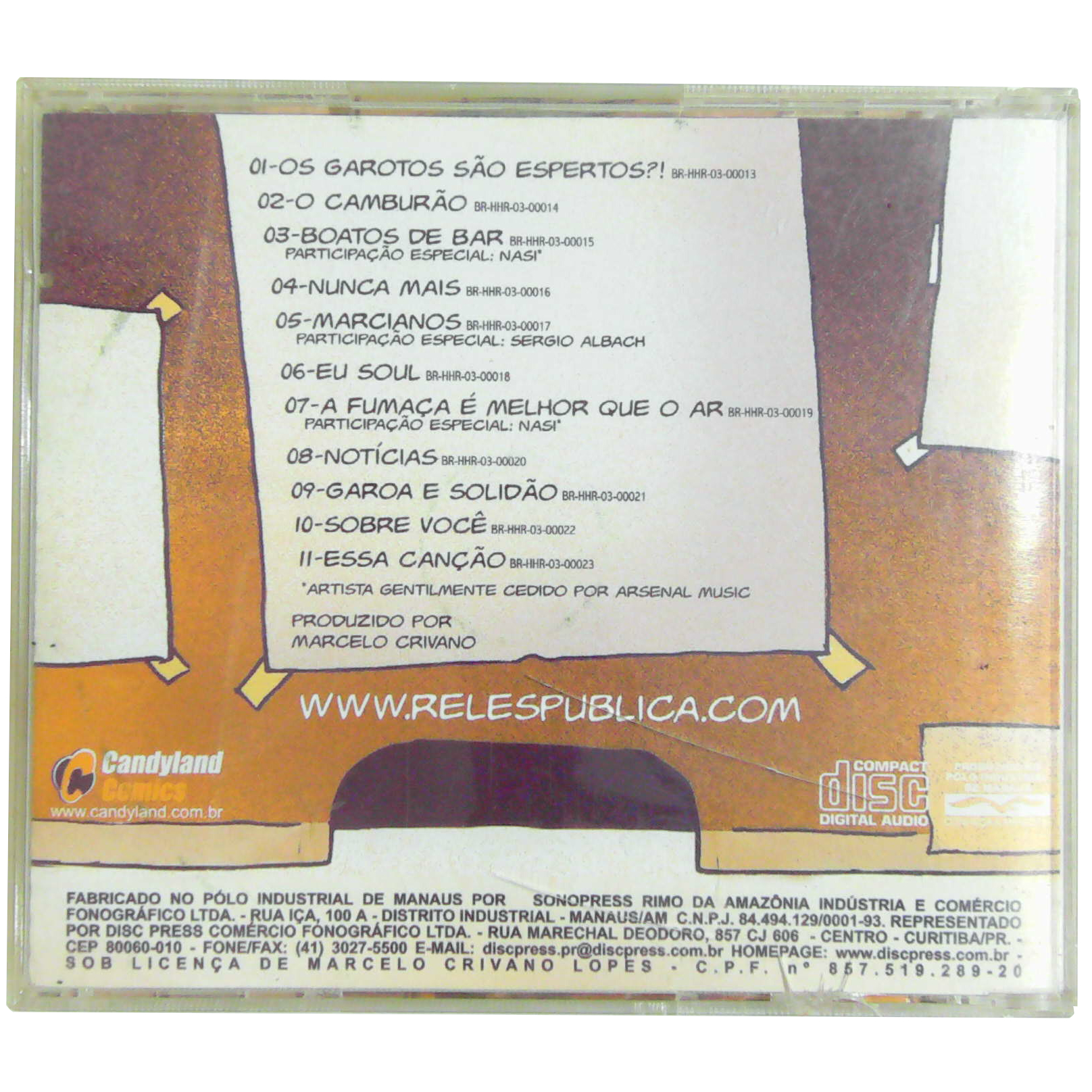 Back Picture of CD - Relespública – As Histórias São Iguais